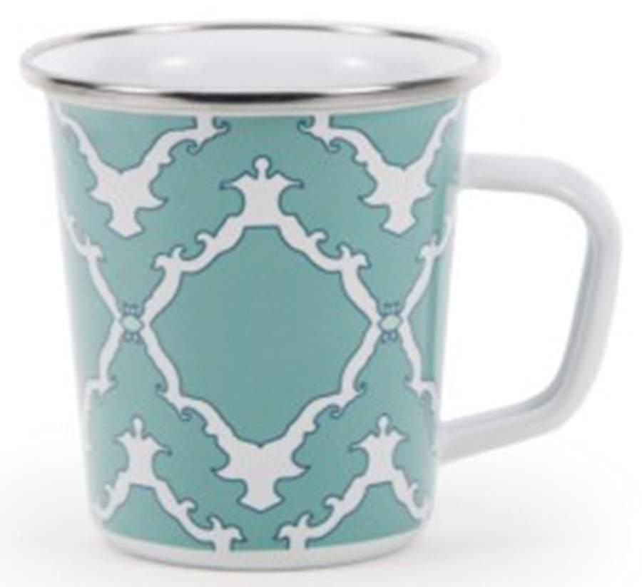 Charleston Green Enamelware Latte Mug by Golden Rabbit Enamelware-1