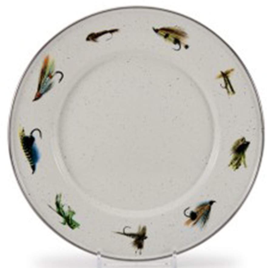Fishing Fly Enamelware Individual Sandwich Plate by Golden Rabbit Enamelware-1