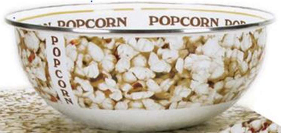 Popcorn Enamelware 10" Round Serving Bowl by Golden Rabbit Enamelware-1