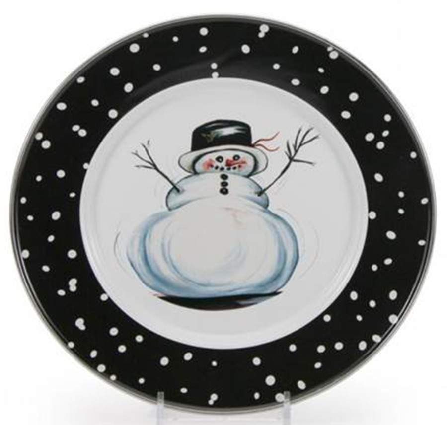 Snowman Enamelware Individual Sandwich Plate by Golden Rabbit Enamelware-1