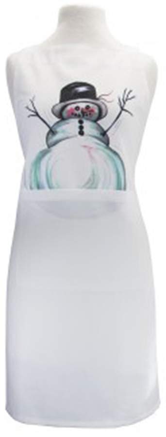 Snowman Enamelware Cloth Kitchen Apron by Golden Rabbit Enamelware-1