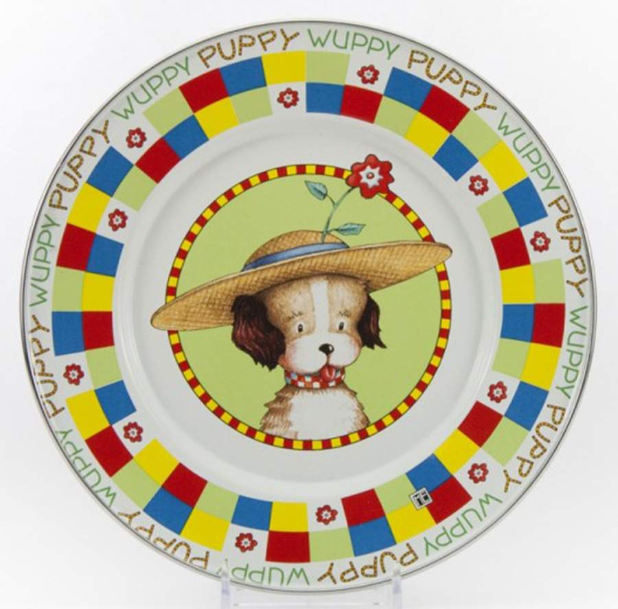 Puppy Enamelware Child's Plate by Golden Rabbit Enamelware-1