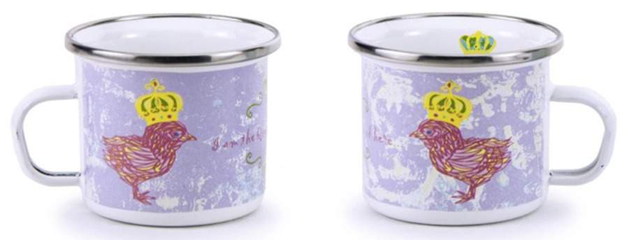 Chirp Girl Enamelware Child's Mug by Golden Rabbit Enamelware-1