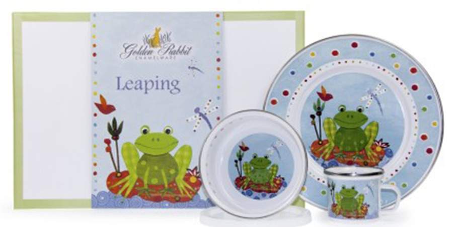 Leaping Enamelware (4 Piece Boxed) Child's Set by Golden Rabbit Enamelware-1