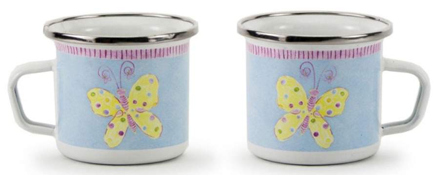 Fluttering Enamelware Child's Mug by Golden Rabbit Enamelware-1