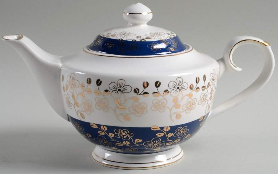 Cobalt Blue Gold Teapot & Lid by Grace's Teaware-1