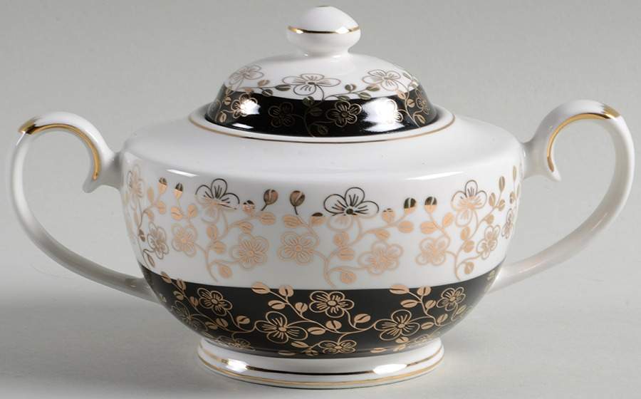 Black Gold Sugar Bowl & Lid by Grace's Teaware-1