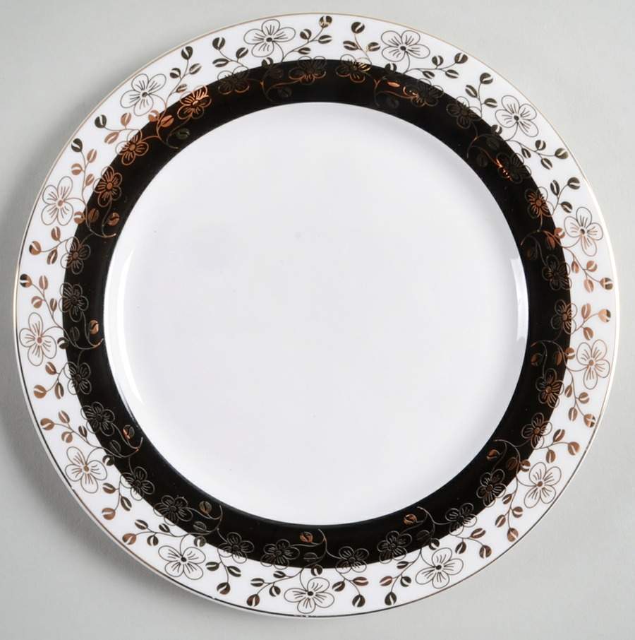Black Gold Salad Plate by Grace's Teaware-1