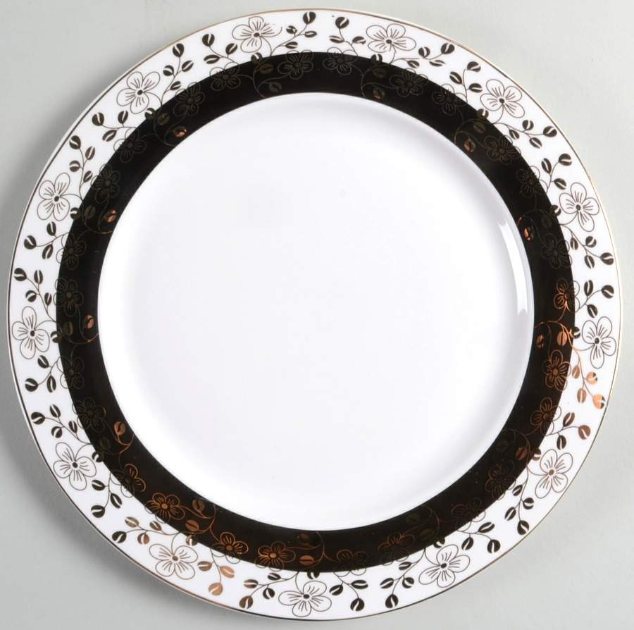 Black Gold Dinner Plate by Grace's Teaware-1