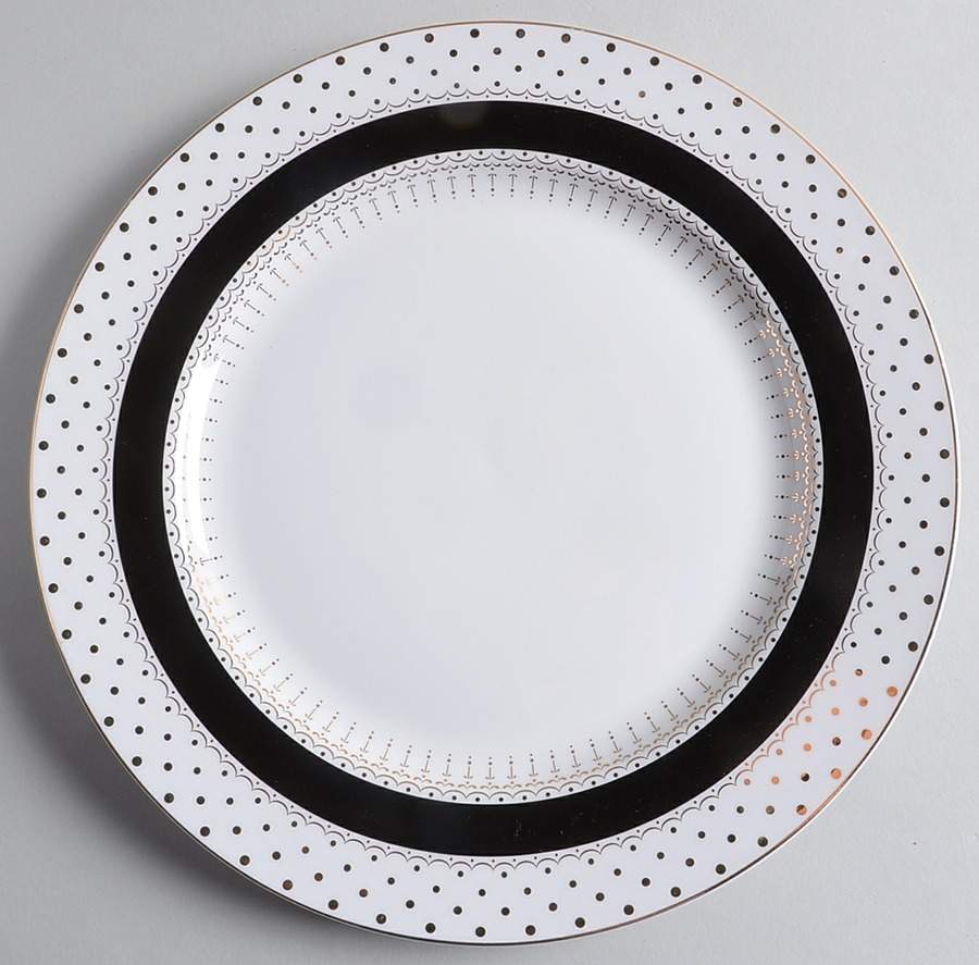 Pin Dots Black Dinner Plate by Grace's Teaware-1