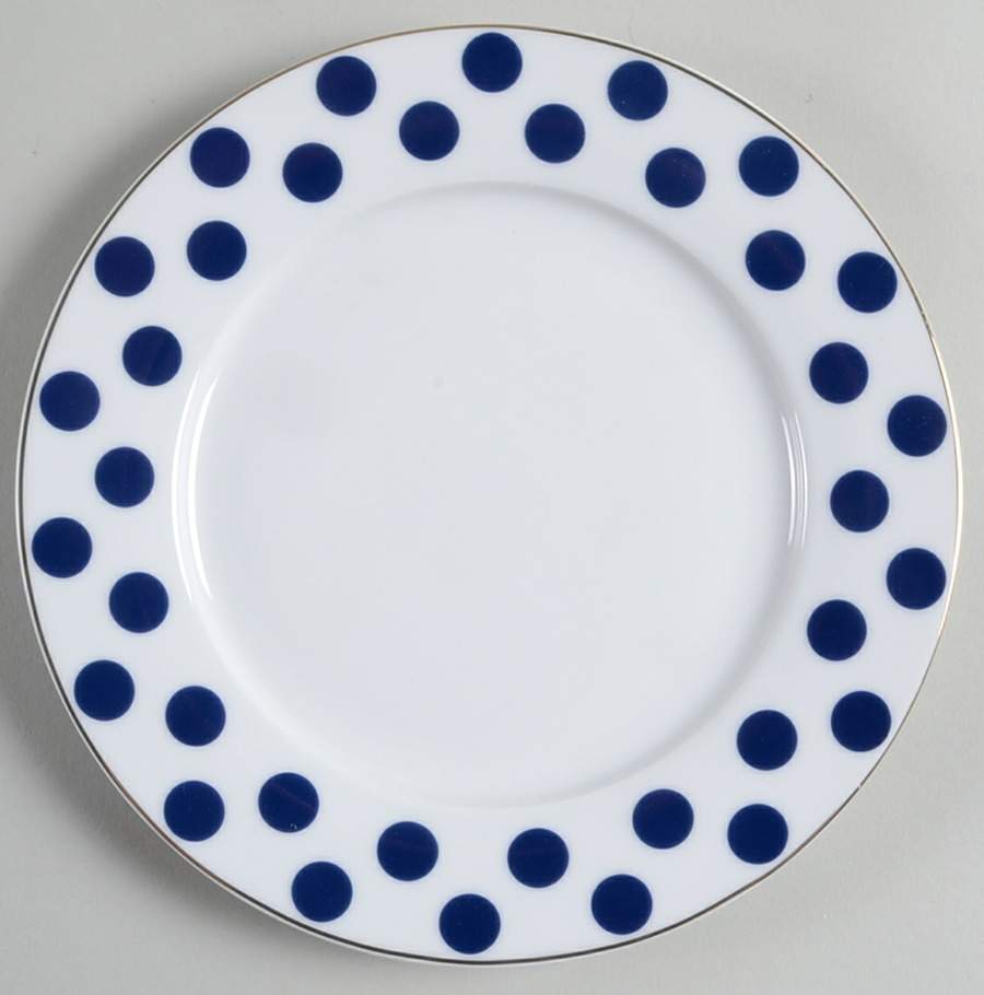 Big Navy Blue Dots Salad Plate by Grace's Teaware-1
