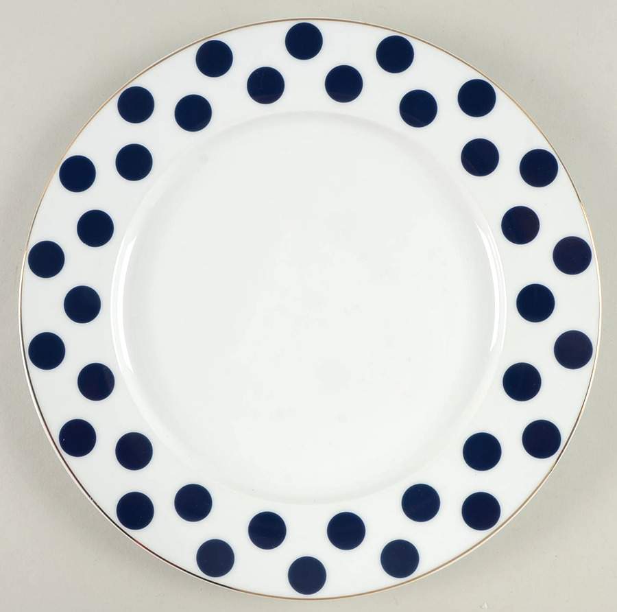 Big Navy Blue Dots Dinner Plate by Grace's Teaware-1