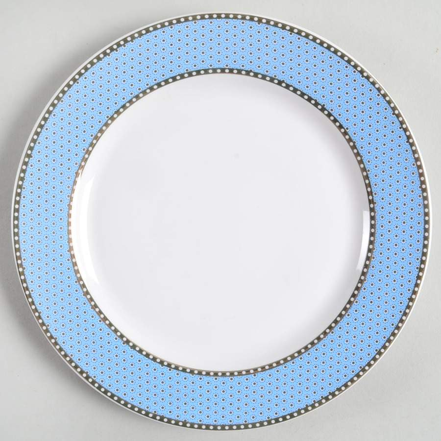 Light Blue Gold Dots Salad Plate by Grace's Teaware-1