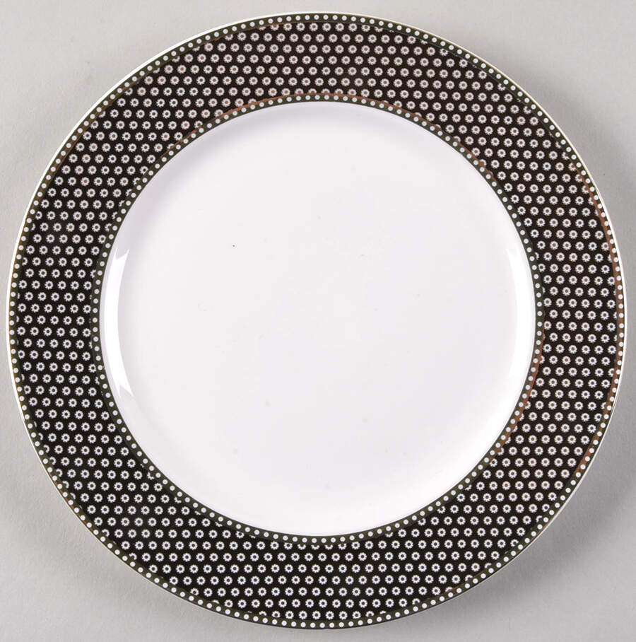 Black Gold Dots Salad Plate by Grace's Teaware-1