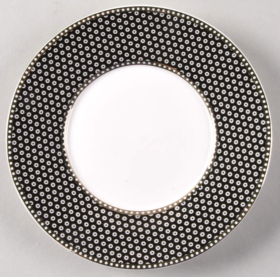 Black Gold Dots Saucer for Flat Cup by Grace's Teaware-1