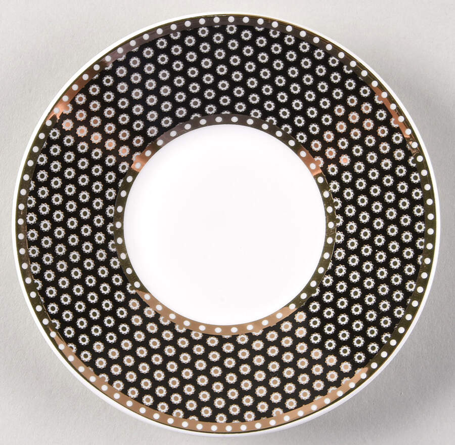 Black Gold Dots Saucer for Demitasse Cup by Grace's Teaware-1