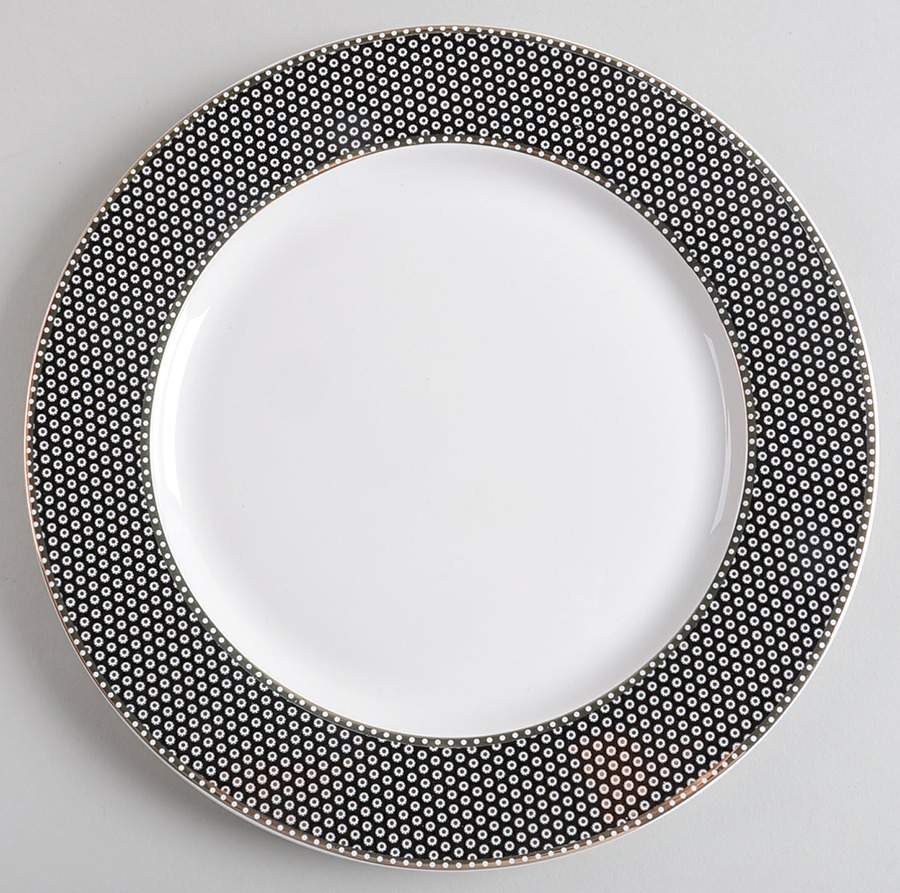 Black Gold Dots Dinner Plate by Grace's Teaware-1