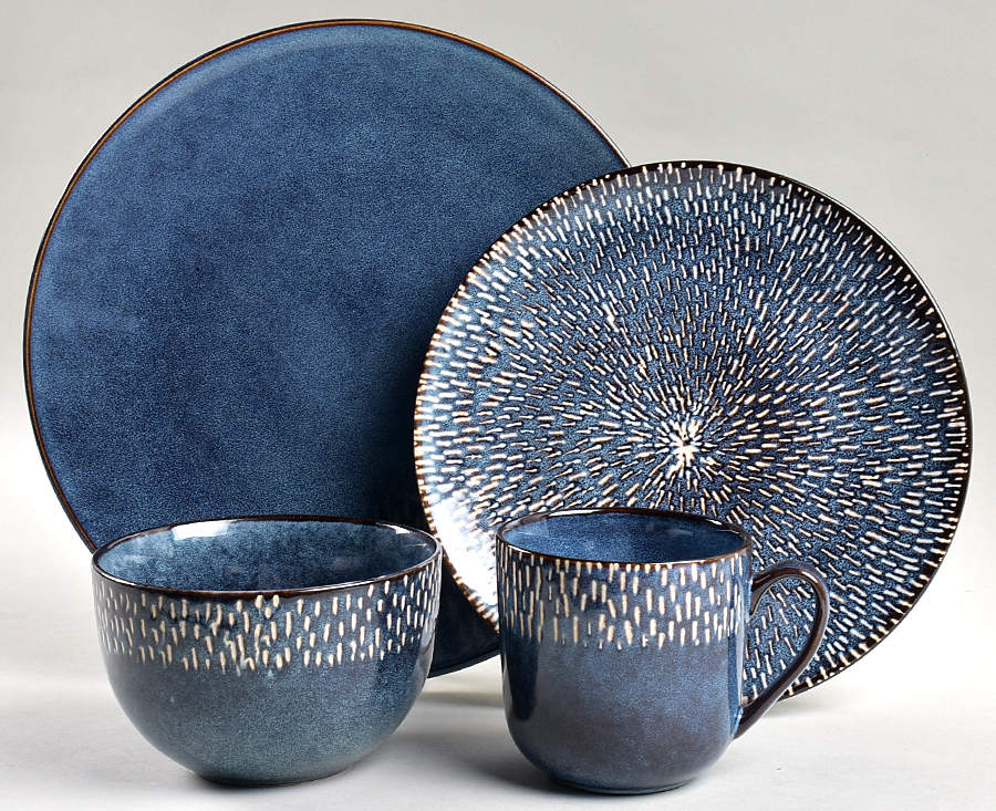 Matisse Cobalt Blue 4 Piece Place Setting by Gibson Designs-1
