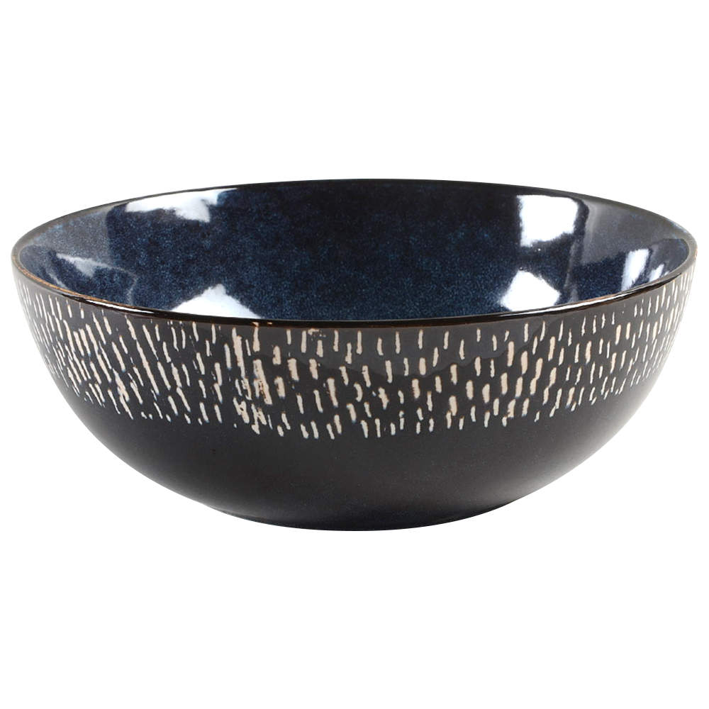 Matisse Cobalt Blue 9" Salad Serving Bowl by Gibson Designs-1