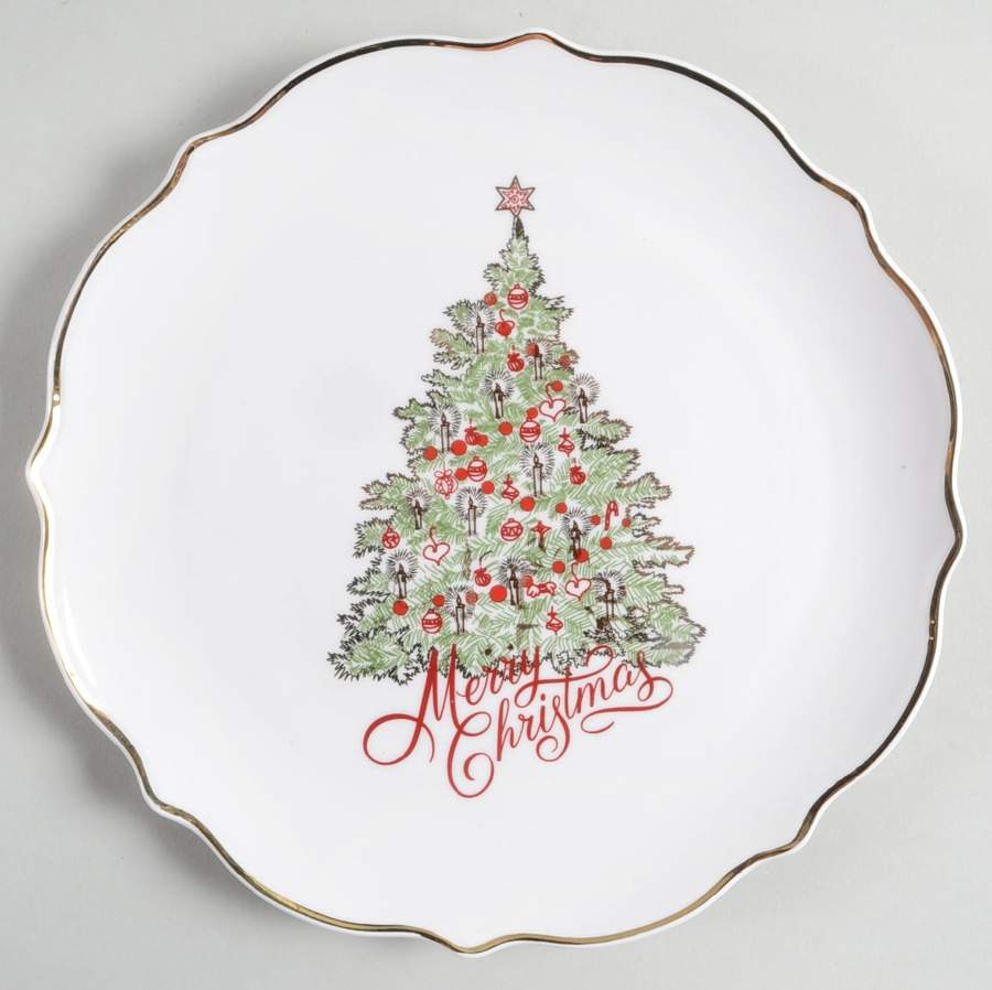 Star Tree Scallop Salad/Dessert Plate by Grace's Teaware-1