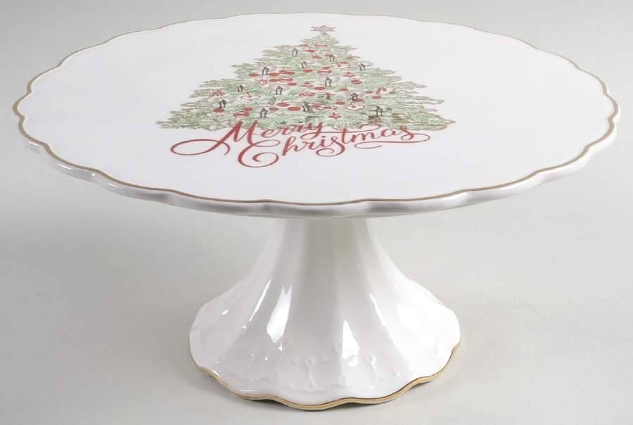 Star Tree Scallop 10" Diameter Pedestal Cake Stand by Grace's Teaware-1
