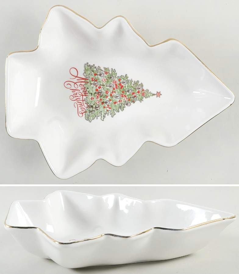 Star Tree Scallop Deep Tree Shaped Dish by Grace's Teaware-1