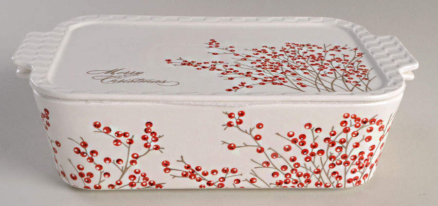 Red Berry Rectangular Baker & Lid by Grace's Teaware-1