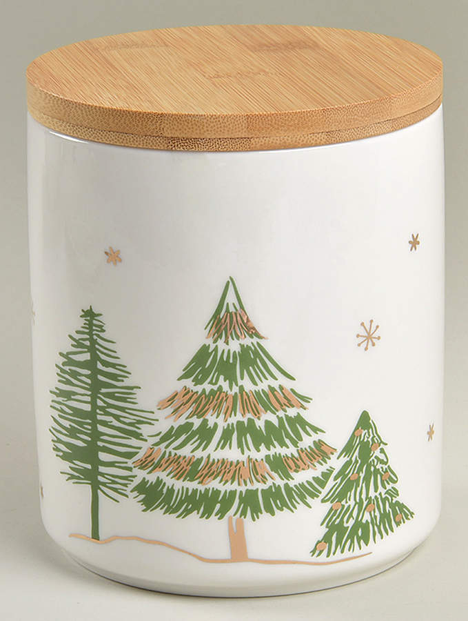 Green Gold Trees Large Canister & Lid by Grace's Teaware-1