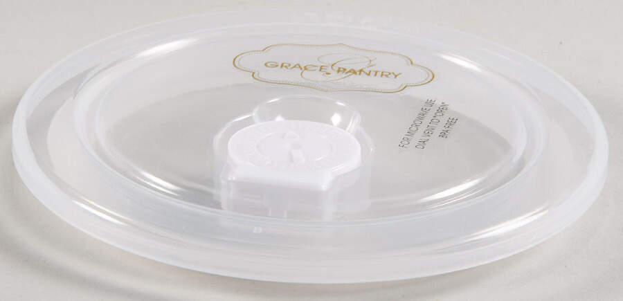 Green Gold Trees Vent Lid for 16 Oz Round Plastic Microwave Bowl by Grace's Teaware-1