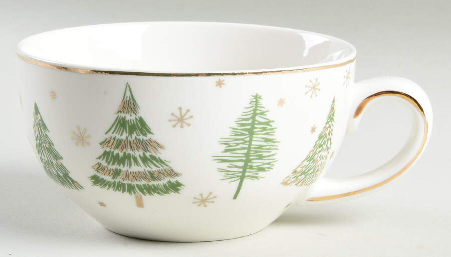 Green Gold Trees Cup for Tea for 1 by Grace's Teaware-1