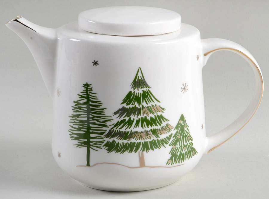 Green Gold Trees Teapot & Lid by Grace's Teaware-1