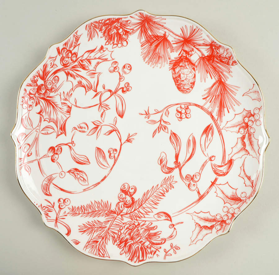 Red Pine Dinner Plate by Grace's Teaware-1