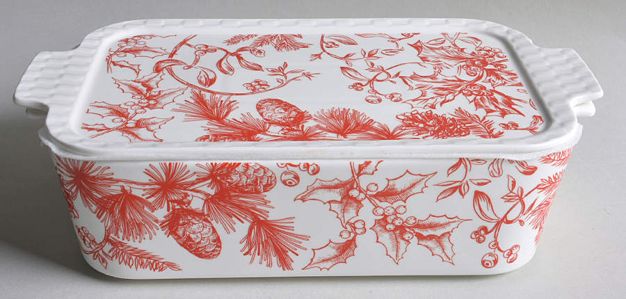 Red Pine Rectangular Baker & Lid by Grace's Teaware-1
