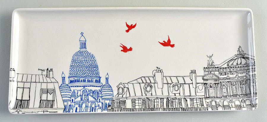 Ca C'est Paris Oblong Tray 14" by Faiencerie De Gien-1