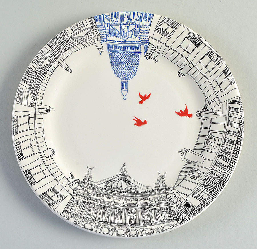 Ca C'est Paris Salad/Dessert Plate by Faiencerie De Gien-1