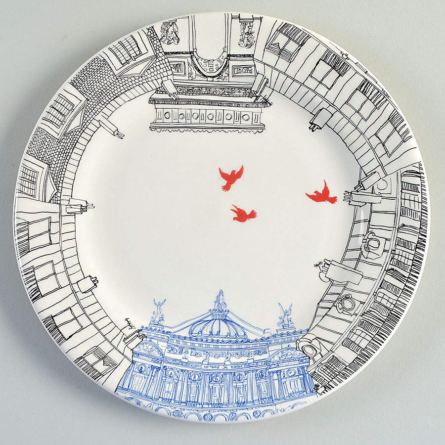 Ca C'est Paris Salad/Dessert Plate by Faiencerie De Gien-1