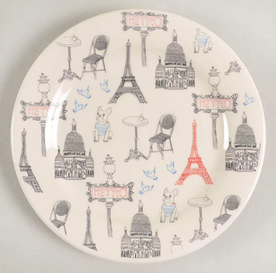 Ca C'est Paris Canape Plate by Faiencerie De Gien-1