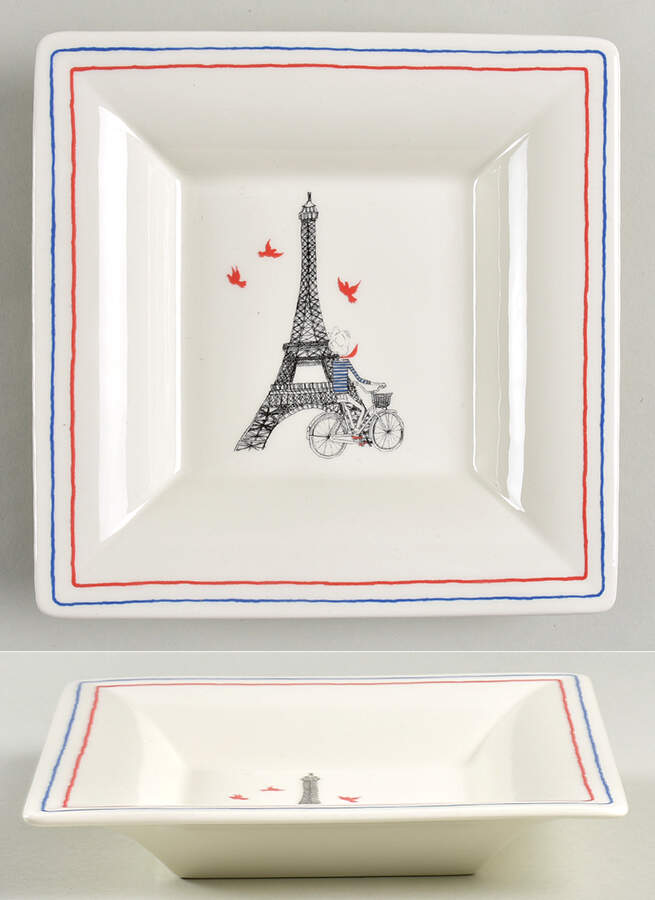Ca C'est Paris 6" Square Tray by Faiencerie De Gien-1
