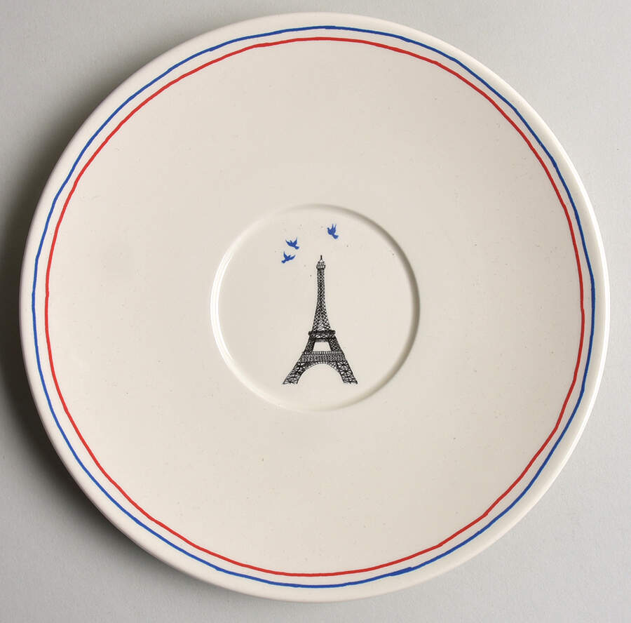 Ca C'est Paris Saucer for Jumbo Cup by Faiencerie De Gien-1