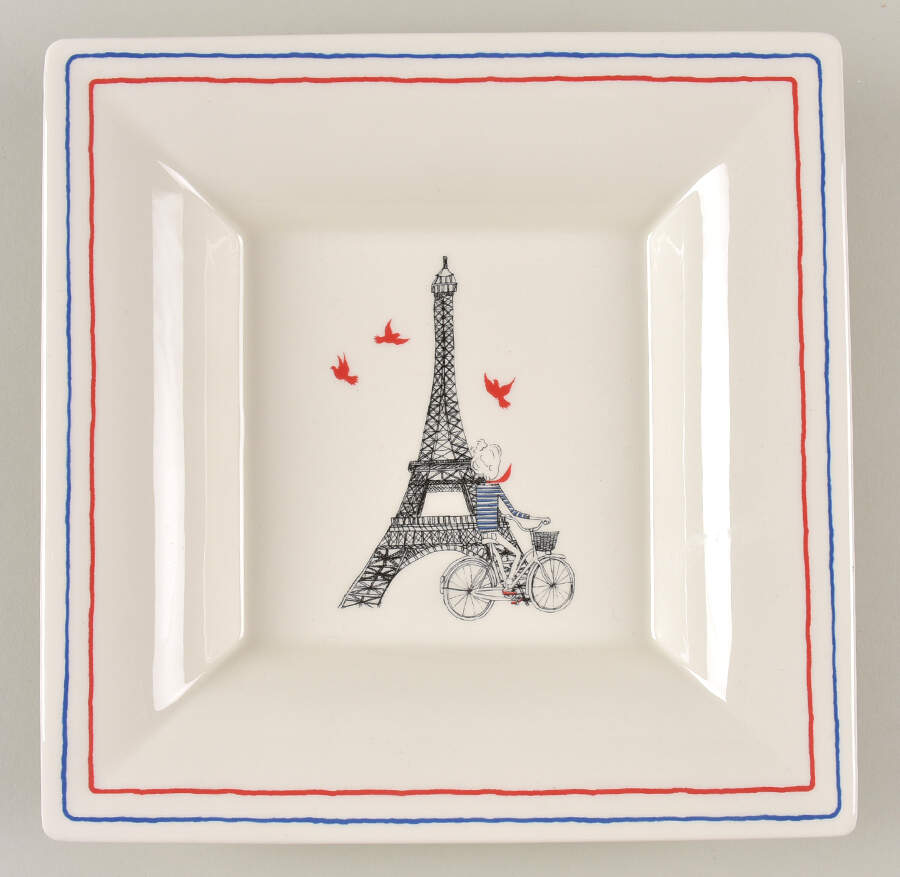 Ca C'est Paris 8" Square Tray by Faiencerie De Gien-1