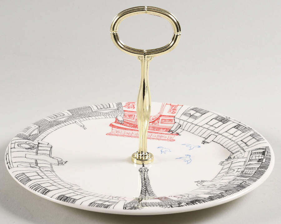 Ca C'est Paris 6" - 7" Tidbit (from Salad Plate) HC by Faiencerie De Gien-1