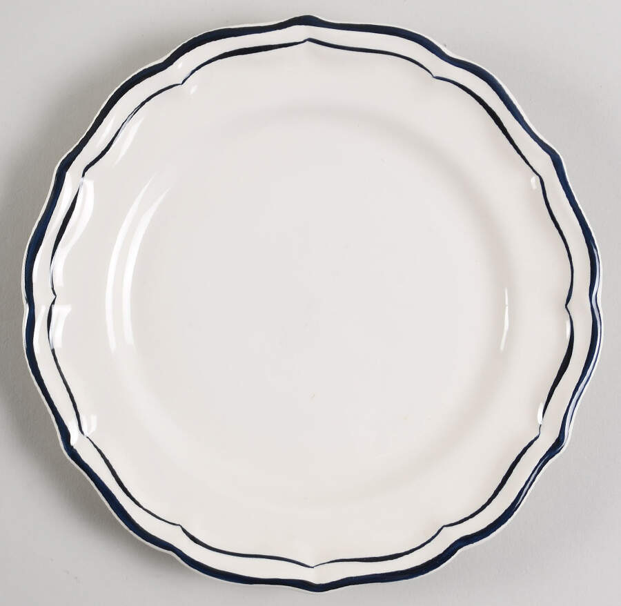 Filets Indigo (Dark Blue) Salad/Dessert Plate by Faiencerie De Gien-1