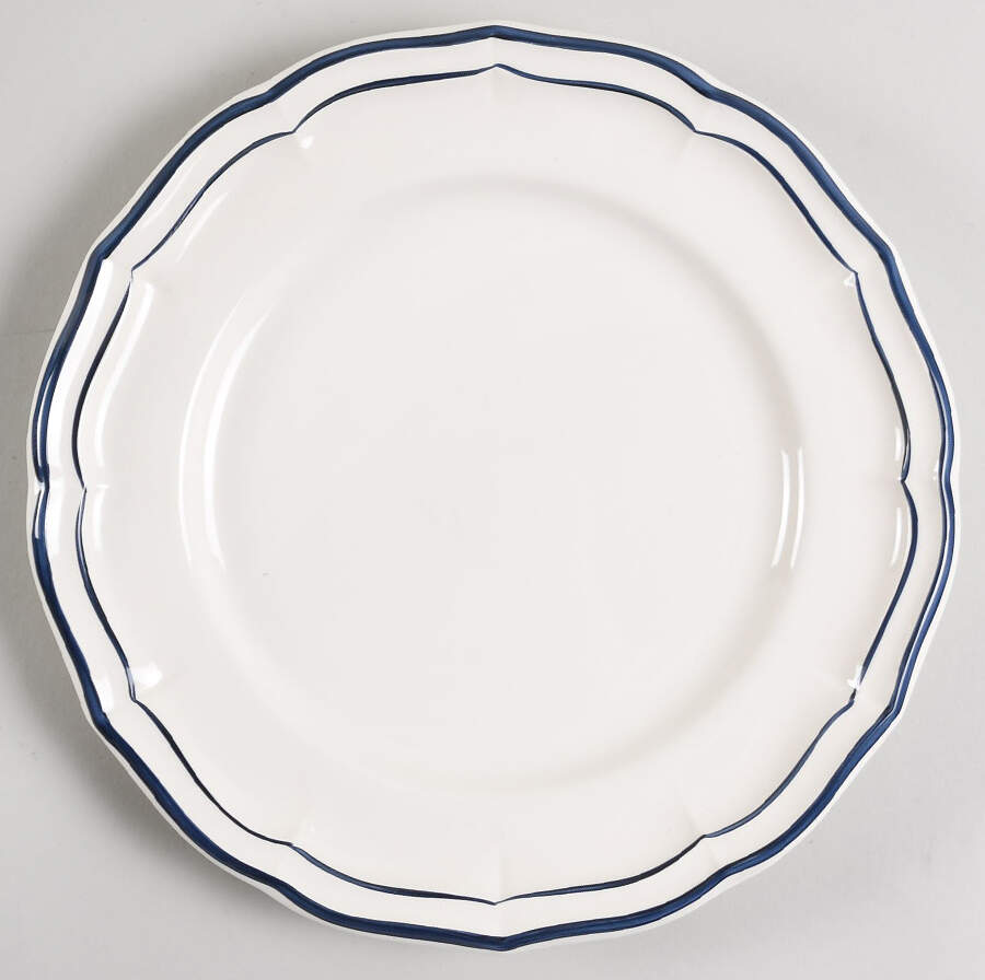 Filets Indigo (Dark Blue) Dinner Plate by Faiencerie De Gien-1