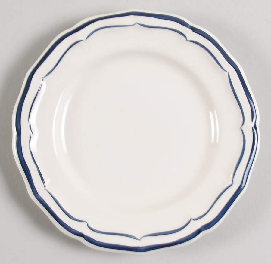 Filets Indigo (Dark Blue) Bread & Butter Plate by Faiencerie De Gien-1
