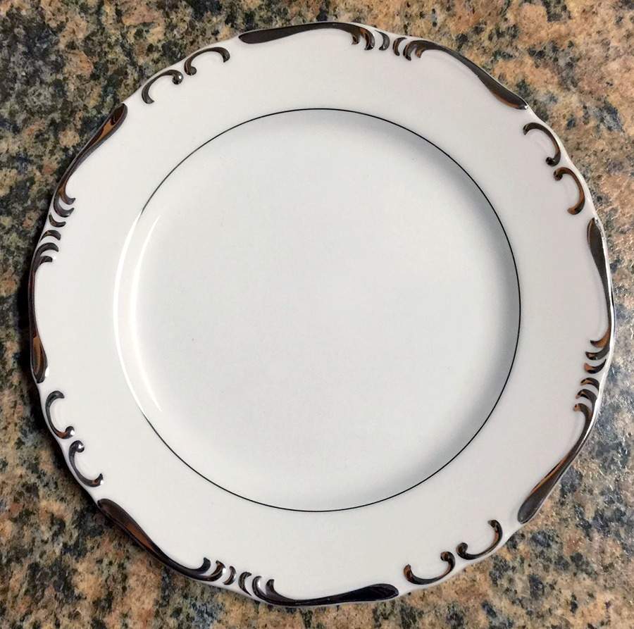 Platinum Treasure Dinner Plate by Gold Crown China-1