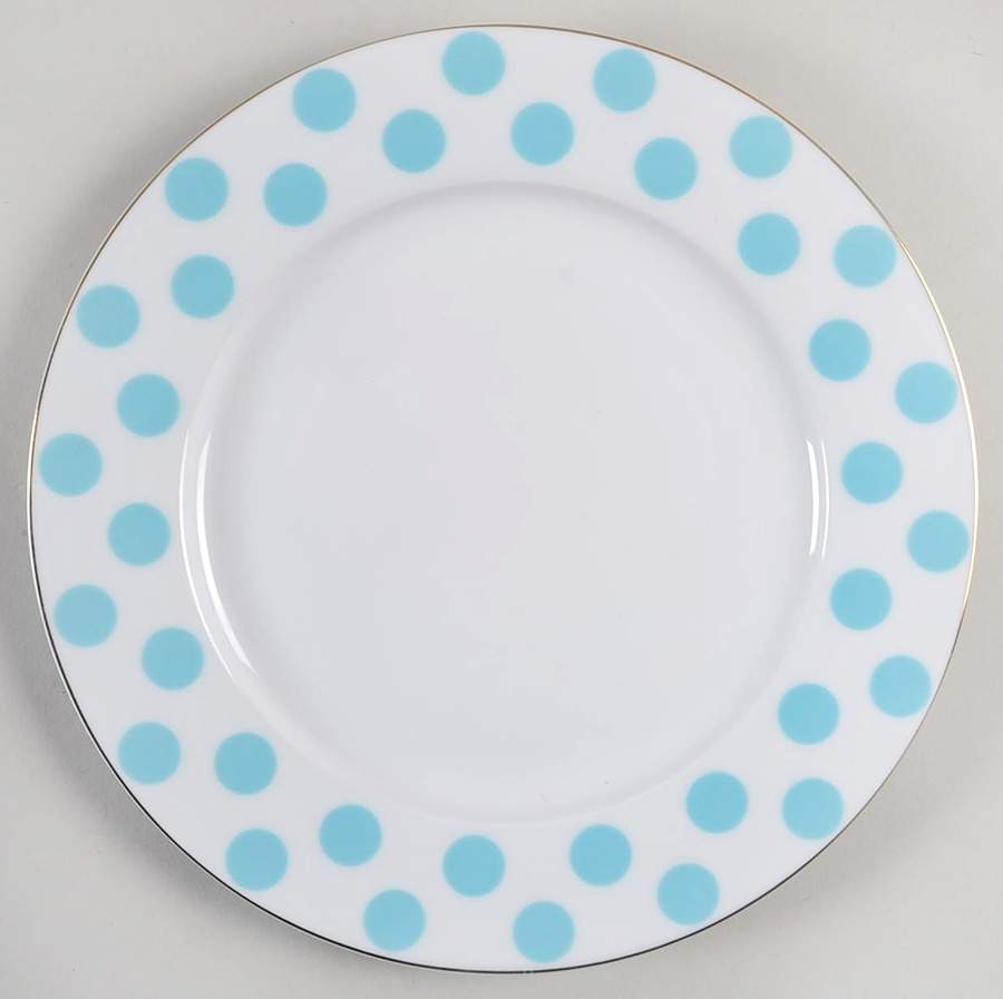 Polka Dots Aqua Dinner Plate by Grace's Teaware-1