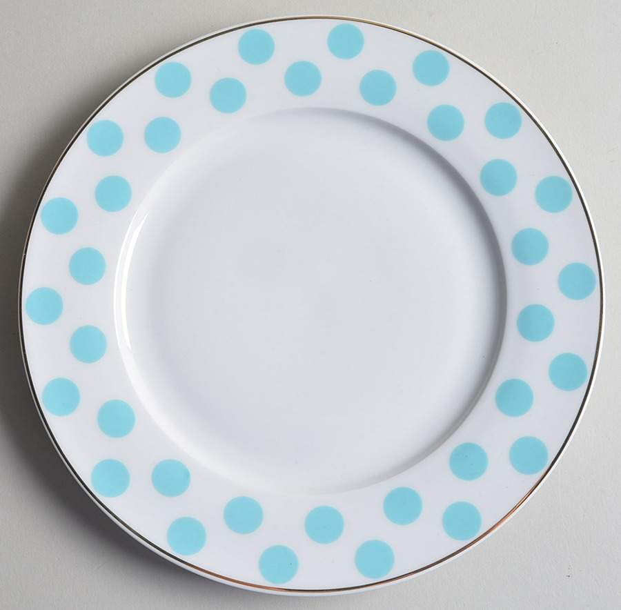 Polka Dots Aqua Salad Plate by Grace's Teaware-1