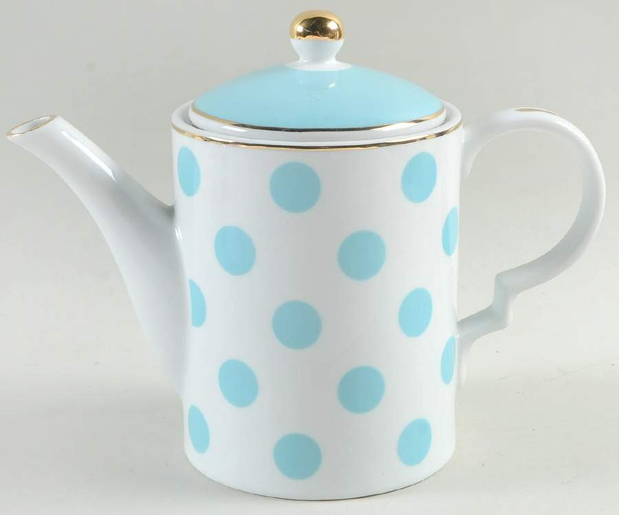 Polka Dots Aqua Teapot & Lid by Grace's Teaware-1