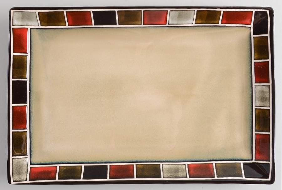 Casa Roja 13" Rectangular Serving Platter by Gibson Designs-1