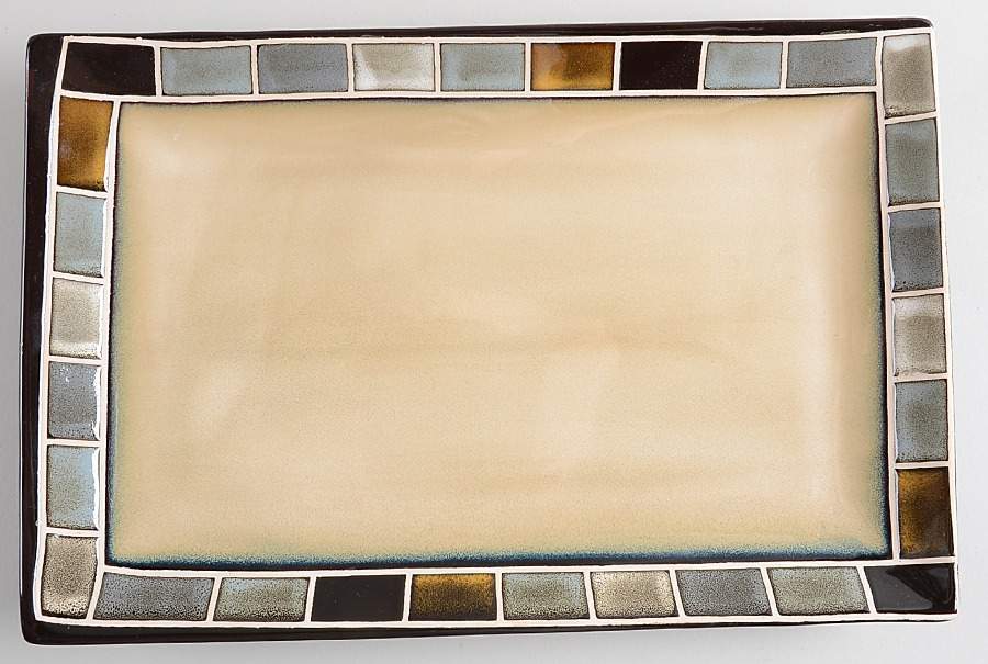 Casa Gris 13" Rectangular Serving Platter by Gibson Designs-1